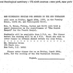 Announcements, 1976-03-26. ...