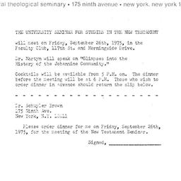 Announcements, 1975-09-26. ...