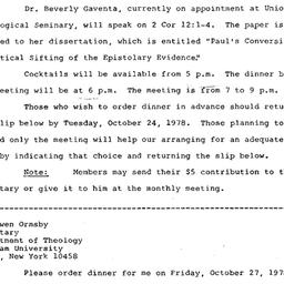 Announcements, 1978-10-15. ...