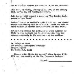 Announcements, 1974-01-25. ...