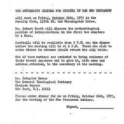 Announcements, 1973-10-26. ...