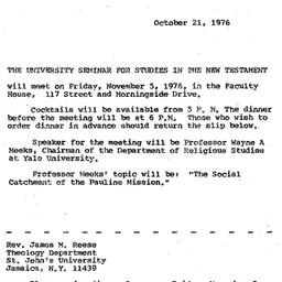 Announcements, 1976-10-21. ...