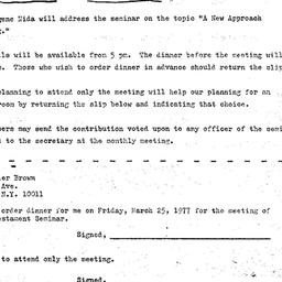 Announcements, 1977-03-08. ...