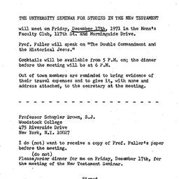 Announcements, 1971-12-17. ...