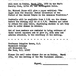 Announcements, 1972-03-17. ...