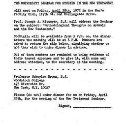 Announcements, 1972-04-28. ...