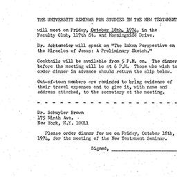 Announcements, 1974-10-18. ...