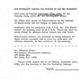 Announcements, 1974-09-27. ...