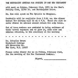 Announcements, 1973-02-23. ...