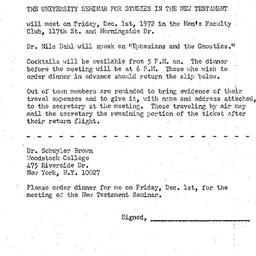 Announcements, 1972-12-01. ...