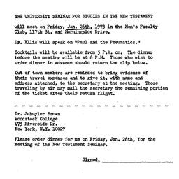 Announcements, 1973-01-26. ...