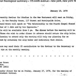 Announcements, 1978-01-10. ...