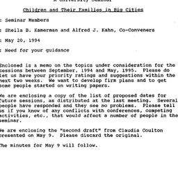 Announcements, 1994-05-20. ...