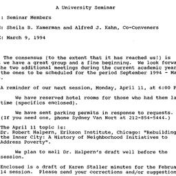 Announcements, 1994-04-11. ...