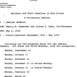 Announcements, 1995-05-06. ...