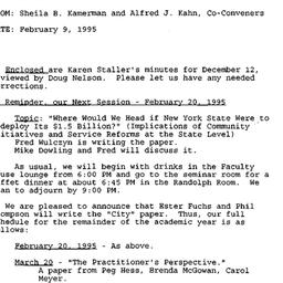 Announcements, 1995-02-09. ...