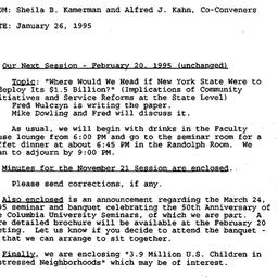 Announcements, 1995-01-26. ...