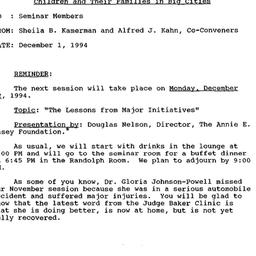 Announcements, 1994-12-12. ...