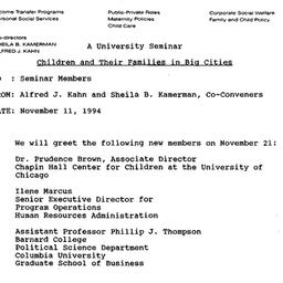 Announcements, 1994-11-21. ...