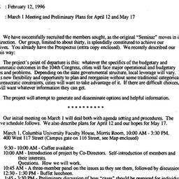 Announcements, 1996-02-12. ...