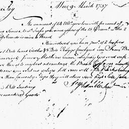 [Document, 1737 March 09]