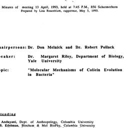 Minutes, 1993-04-13. Cancer...