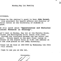 Announcements, 1989-05-01. ...