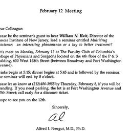 Announcements, 1996-02-12. ...
