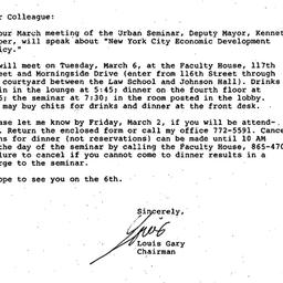 Announcements, 1984-03-06. ...