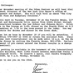 Announcements, 1982-11-23. ...