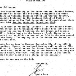 Announcements, 1985-10-02. ...