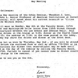 Announcements, 1985-05-06. ...