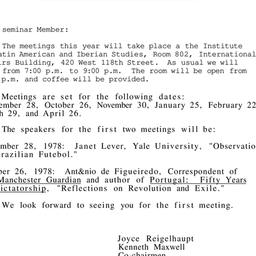 Correspondence, Brazil, sem...