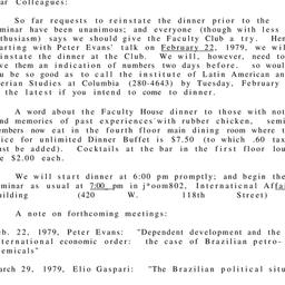 Announcements, 1979-02-22. ...