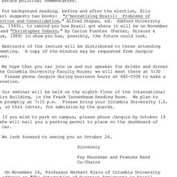 Announcements, 1989-10-26. ...