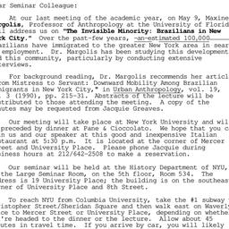 Announcements, 1991-05-09. ...