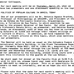 Announcements, 1984-04-19. ...