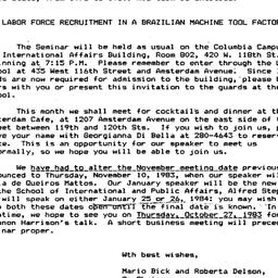 Announcements, 1983-10-27. ...