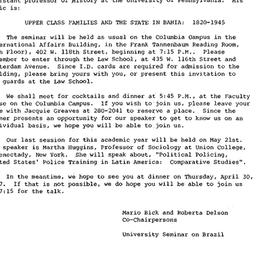 Announcements, 1987-04-30. ...