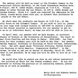 Announcements, 1987-03-26. ...