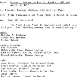 Minutes, 1977-04-04. Brazil...
