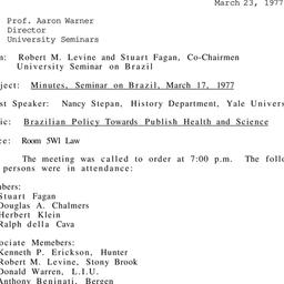 Minutes, 1977-03-17. Brazil...