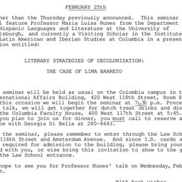 Announcements, 1981-02-25. ...