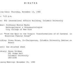 Minutes, 1980-11-13. Brazil...