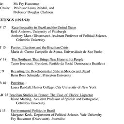 Schedules, Brazil, seminar ...
