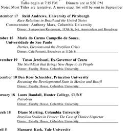 Schedules, Brazil, seminar ...