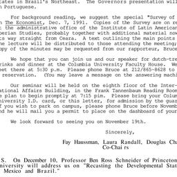 Announcements, 1992-11-19. ...