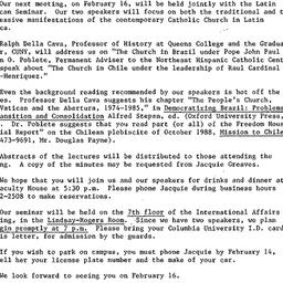 Announcements, 1989-02-16. ...