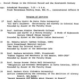 Schedules, Brazil, seminar ...