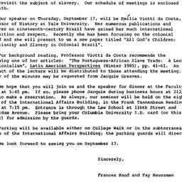 Announcements, 1987-09-17. ...